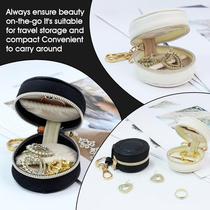 Portable Ring Keychain Holder - Black Jewelry Holder - color: Black