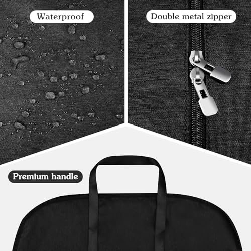 Limoomil 54" Heavy‑Duty Waterproof Women Garment Bag, Long Dress & Gowns - color: Darkgrey, size: 54"*24"*5"