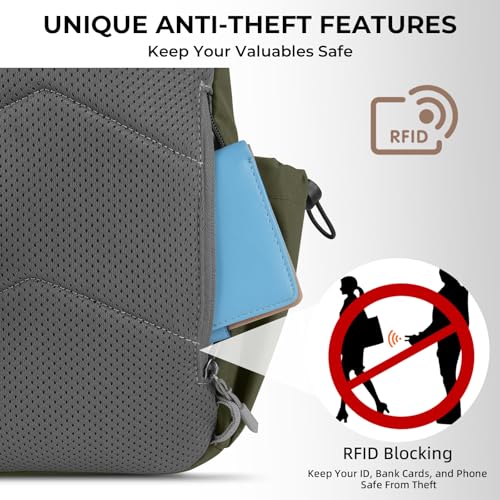 Crossbody Sling Bag, RFID Travel Hiking Sling Backpack, Compact EDC Bag - color: Green