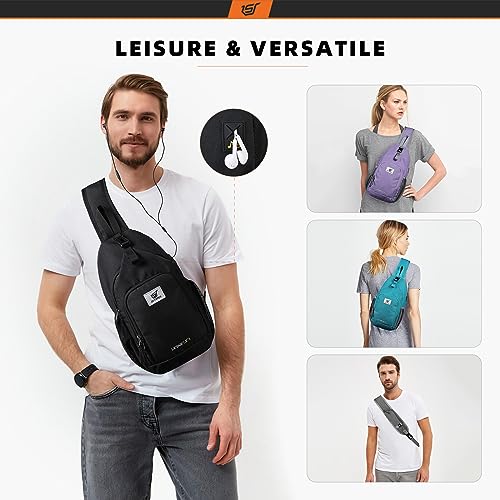 SKYSPER Sling Bag RFID Crossbody Sling Backpack Cross Body Shoulder Bag Travel Hiking Daypack for Women Men(Cyan) - color: Cyan