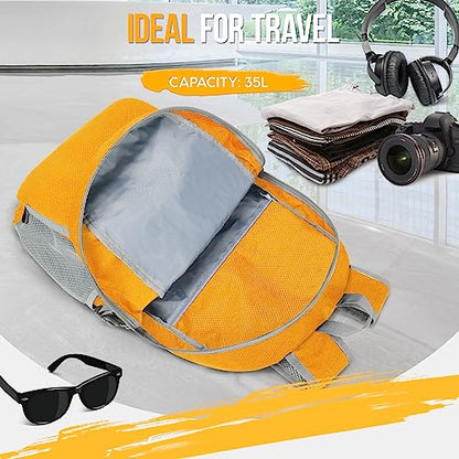 ZOMAKE Lightweight Packable Backpack 35L, Water Resistant Foldable Day Pack - color: C-yellow