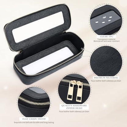 Pinkmik Travel Clear Makeup Bag (Black, M+SLIM) - color: B1/Black, size: M+SLIM