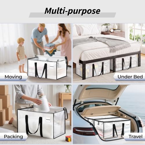 ukeetap 16 Pack Extra Large Clothes Storage Bins with Lids, Clear - color: Clear, size: 16 Pack