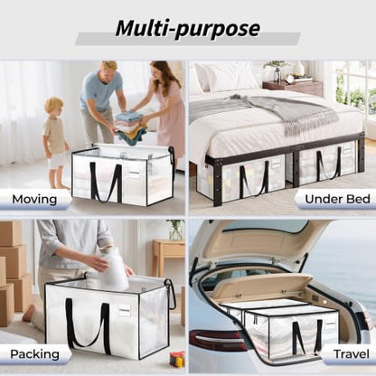 ukeetap 16 Pack Extra Large Clothes Storage Bins with Lids, Clear - color: Clear, size: 16 Pack