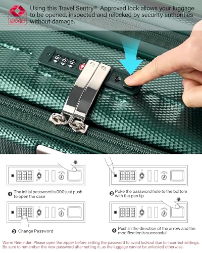 Hanke 20 Inch Expandable Carry On Luggage Airline Approved Top Opening Hard Shell Suitcases with Wheels Lightweight Travel Luggage Carry On Suitcase for Woman Men-Blackish Green - color: Blackish Green, size: 20 Inch Expandable