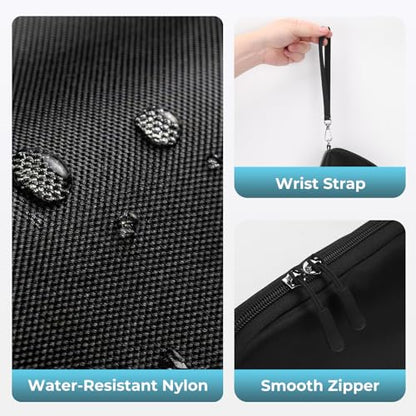 FYY Travel Cable Organizer - 8 Compartments, Lightweight, Water Repellent - color: Black, size: (S) 8.1"× 4.7"× 2.9"