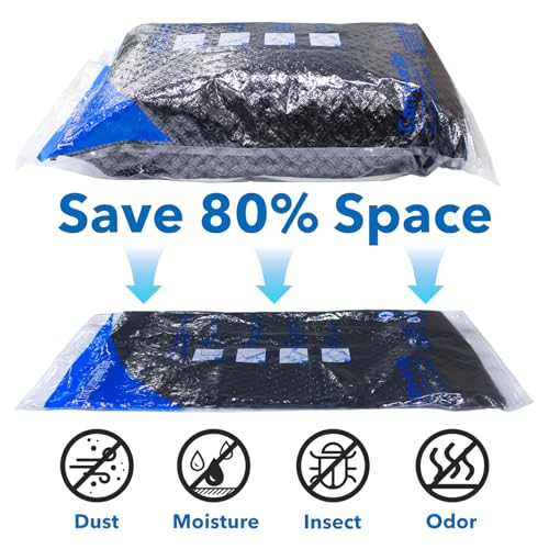 MEIQIHOME Vacuum Storage Bags, Space Saver Sealer Bags for Clothing, Pillows, Comforters, Blankets, Bedding, Travel, 12 Roll Bags, PA+PE Material