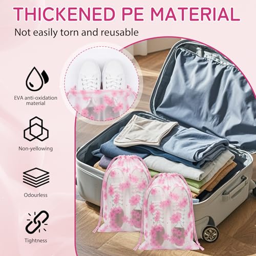 Shoe Bags for Travel, 20PCS Waterproof Drawstring Shoe Bags for Packing - color: Flowers