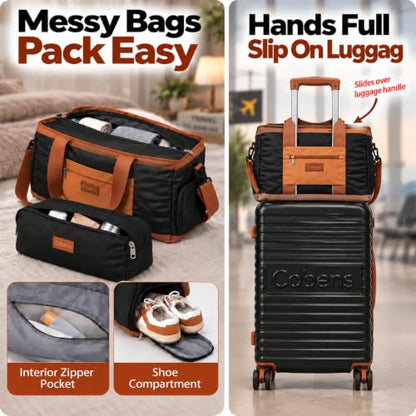 Cobens Luggage Sets 5 Piece, Suitcases with Wheels, 20"/24"/28",Black - color: Black, size: 5 Piece Sets (20/24/28/DB/TB)