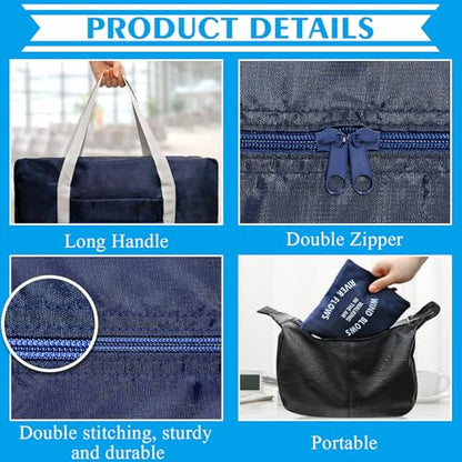 Travel Bag 36 Packes Carry on Luggage Foldable Duffel Bag Sports Gym Bag Weekender Overnight Bag Water Resistant Nylon Travel Duffel for Men Women - color: Blue 36 PCS