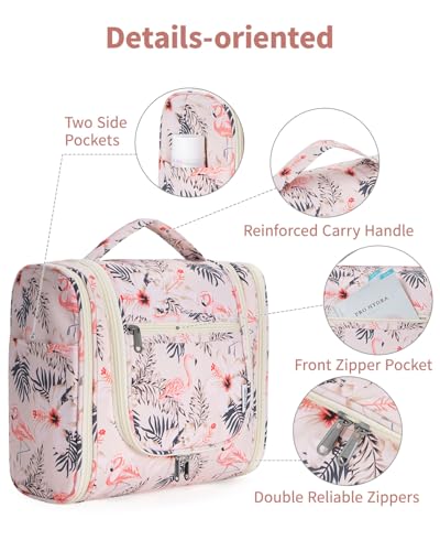 Narwey Large Hanging Travel Toiletry Bag for Women, Makeup Cosmetic Bag - color: B-Beige Bird, size: Large