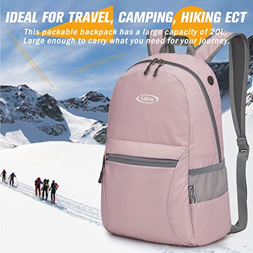 G4Free 20L Small Packable Travel Hiking Backpack for Men Women - color: Light Pink, size: 20L