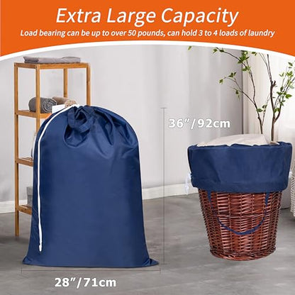 Polecasa Extra Heavy-Duty Laundry Bag with Handles, Navy, 28x36" - color: Navy, size: 28" x 36" | 1 Pack