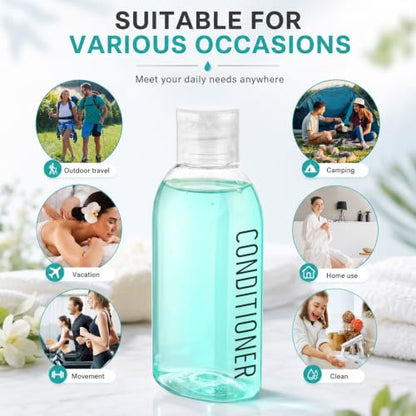 Travel Bottles for Toiletries 5 PCS 3.4oz Plastic Bottles with Clear Bag - color: Clear with bag