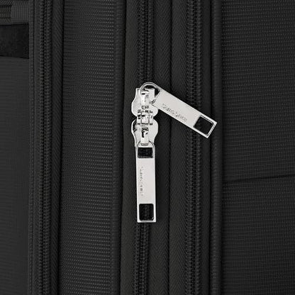 Samsonite 2-PC Soft-Sided 21/29” (Carry-On & Large Checked), Lightweight Expandable Element Luggage Set with 2 Front & 1 Side Pocket, Four Spinner Wheels, Adjustable Handle, Durable- Black - color: Black, size: 2-Piece Set (21/29)