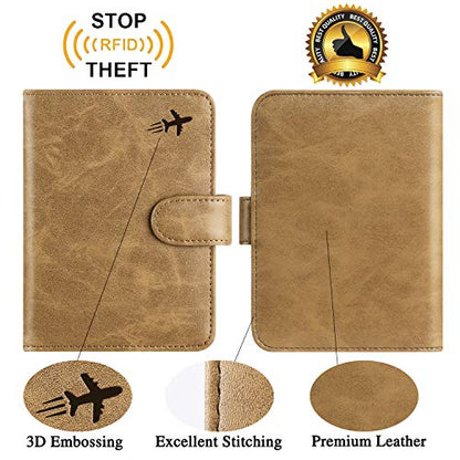 Passport Holder Cover Wallet RFID Blocking, Travel Essentials - color: Z _ #Brown