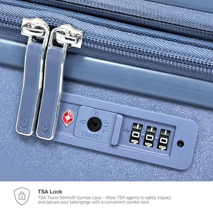 Traveler's Choice Elm 21" Carry-on Expandable Spinner Luggage Set - Matte Navy - color: Matte Navy, size: 21" Carry-On (1-Piece)