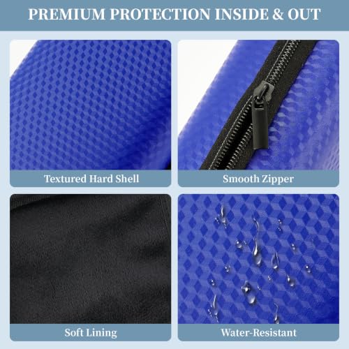 WOZEAH Double Eyeglasses Case Hard Shell EVA Dual Sunglasses Organizer - color: Blue