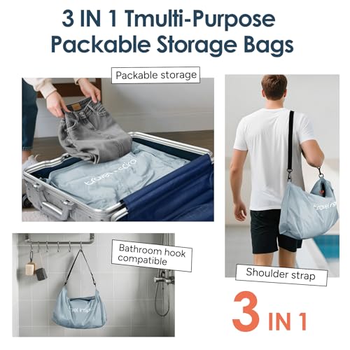 Compression Packing Cube with Electric Pump, Waterproof Travel Bag IP67 - size: Gray blue, 2Bag+Pump