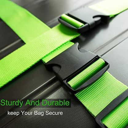 2 PCS Luggage Strap 78" x 2" Suitcase Belts Wide Adjustable Packing Straps Travel Accessories, Green - color: 2pcs Green