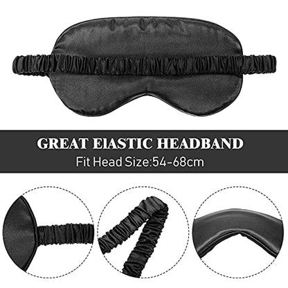 Geyoga Silk Satin Sleep Mask with Ear Plugs, Blindfold,Black, Gray - color: Black, Gray