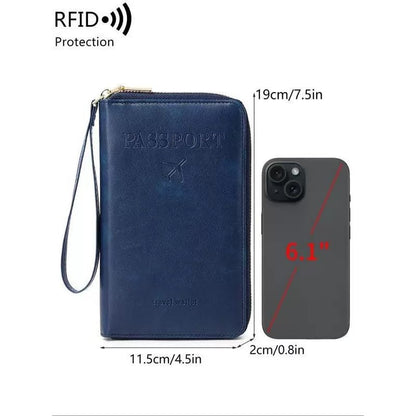 다기능 RFID 여권 지갑, 초록색., 패션 - color: 초록색.