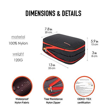 Bee Nesting 9L Compression Packing Cube Travel Organizer - color: Black Red, size: 9 L