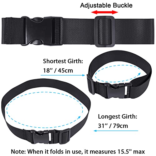 Wisdompro 2 Pcs Add a Bag Luggage Strap, 31" Luggage Connector Straps Black - color: Black, size: 31 inch