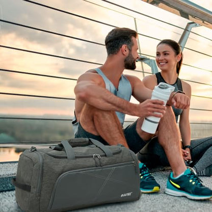 G4Free 45L/60L 3-Way Duffle Backpack Gym Bag with Wet Pocket & Shoes Compartment Sports Travel Weekender Overnight Duffel Bag - color: Grey, size: 45l