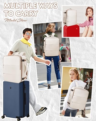 suradar Travel Backpack Carry On Backpack Flight Approved - color: Z1-beige Brown