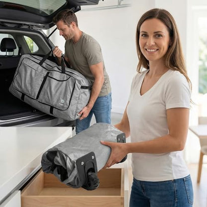 Bago Rolling Duffle Bag with Wheels - 27" 80L Foldable Weekender Bag, Waterproof Travel Duffel Bag, Heavy Duty Lightweight Duffle Bag for Traveling, Rolling Duffel Bag with Wheels (SnowGray2023) - color: SnowGray, size: 80L