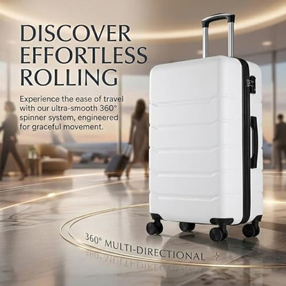 20 Inch Carry-On Luggage, Expandable, White - color: White, size: 20 Inch