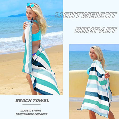Exclusivo Mezcla 4 Pack Microfiber Quick Dry Oversized Beach Pool Towels - color: Multi-green/Purple/Navy/Brown, size: 35" x 70"