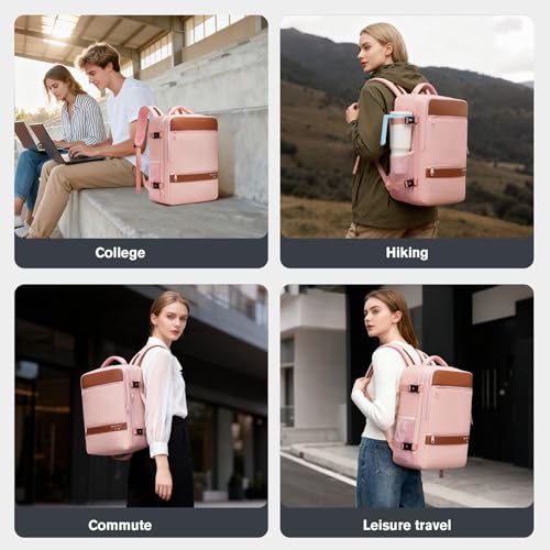 Exquisite Travel Laptop Backpack, Flight Approved Size Carry on Bag (25L) - color: Pink, size: L (7x11x16.8")