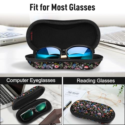 FINTIE Sunglasses Case, Hard EVA Shell Shockproof Sport Glasses Case - color: Z-black Floral