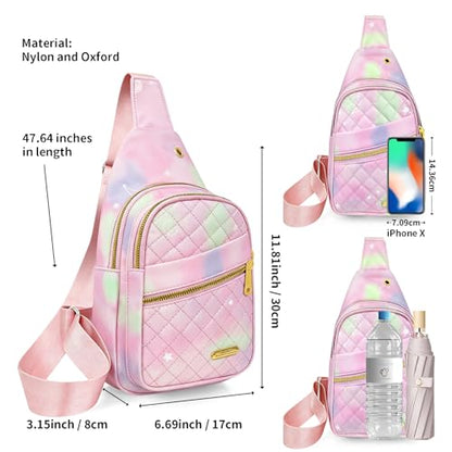 Aisijimo Small Sling Bag For Women Men Casual Crossbody Sling Backpack - color: 8003s-pgreen