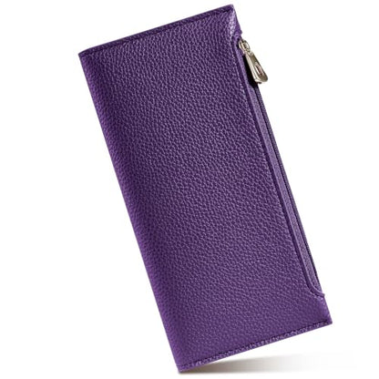 Tipmile Slim Wallet for Women, RFID Blocking Credit Card Holder - color: Purple