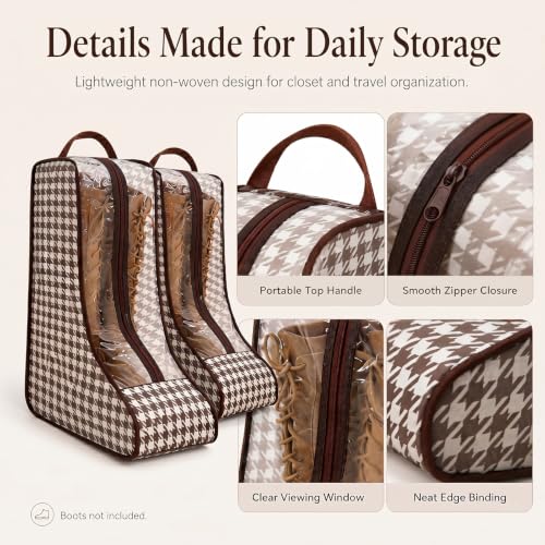 TUYUU Boot Storage Bags for Women Cowboy Clear Window Organizer - 4 Pack