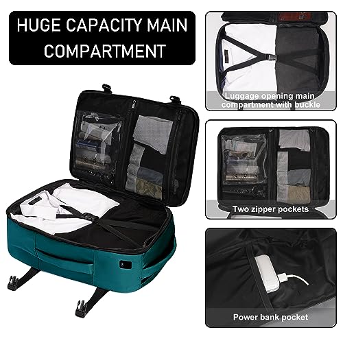 ECOHUB Travel Backpack 18x14x8 Frontier Airlines Personal Item Bag Teal - color: Green, size: 18 inch