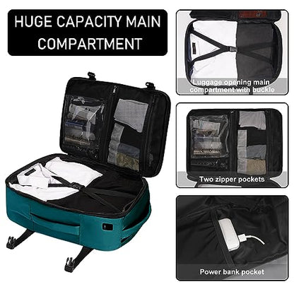 ECOHUB Travel Backpack 18x14x8 Frontier Airlines Personal Item Bag Teal - color: Green, size: 18 inch