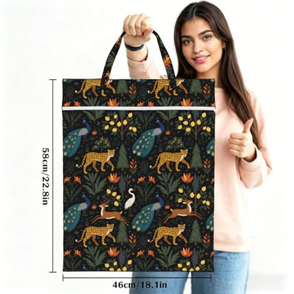 Peacock And Leopard Travel Laundry Bag Washable Dirty Clothes Bag for Gym - color: Peacock And Leopard