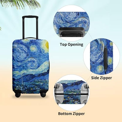 Luggage Covers For Suitcase TSA Approved, Fits 18-32 Inch - color: Starry Night, size: S(18"-22" Suitcase)