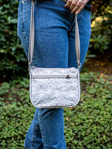 Haiku Lark RFID Blocking Zippered Crossbody Travel Bag - color: Geo Tulip Print