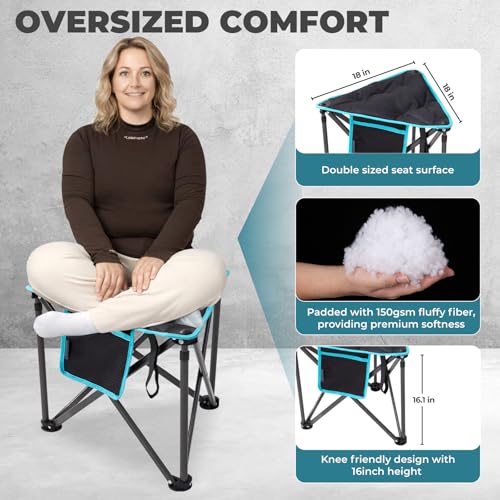 FUNDANGO Folding Tripod Stool, Lightweight Portable Fishing Chair 440Lbs - color: Black Tripod-1 Pack