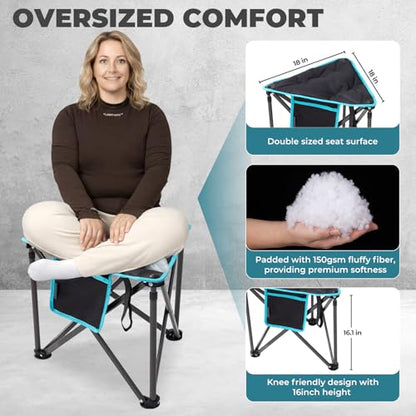 FUNDANGO Folding Tripod Stool, Lightweight Portable Fishing Chair 440Lbs - color: Black Tripod-1 Pack