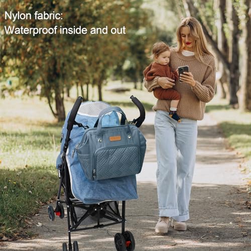 FHELAD HELAD Small Diaper Bag Backpack, 4 in 1 Mini Baby Bag for Short Trip - color: Dark Gray