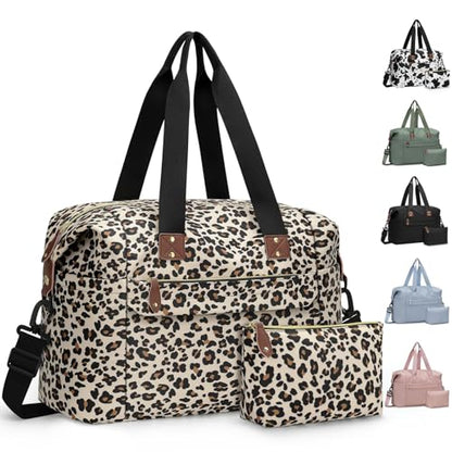Pritent Travel Duffle Bag, Weekender Overnight Personal Item Carry On Bag - color: Leopard, size: Large