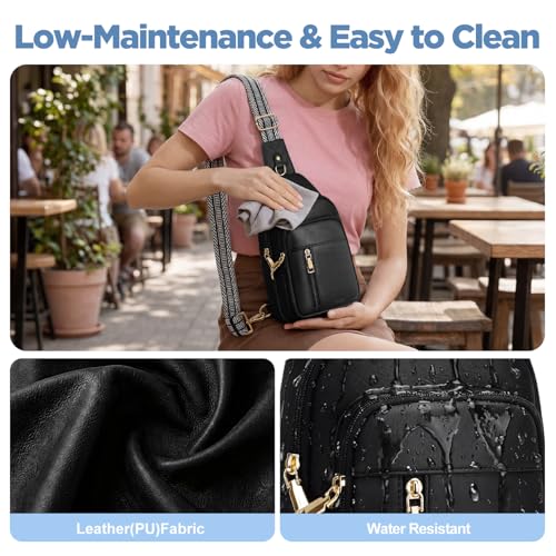 Anti Theft Crossbody Bags for Women RFID Sling Purse Travel - color: Black