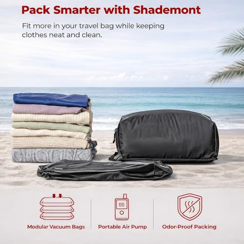 Travel Vacuum Storage Bags - Compression Luggage Packing Organizers for Suitcases & Backpack - 21L Reusable Waterproof Space Saver - Carry On Cubes (Black - no Pump) - style: 1pc Black – No Pump