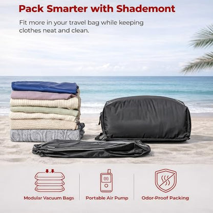 Travel Vacuum Storage Bags - Compression Luggage Packing Organizers for Suitcases & Backpack - 21L Reusable Waterproof Space Saver - Carry On Cubes (Black - no Pump) - style: 1pc Black – No Pump